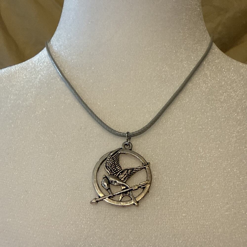 Hunger Games Mockingjay Pendant Leather Necklace